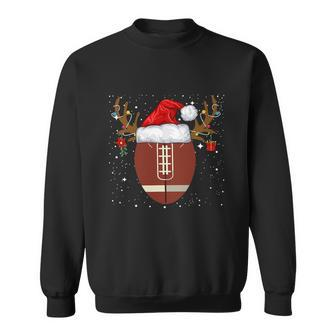 Funny Football Reindeer Santa Hat Christmas Holiday Gifts Graphic Design Printed Casual Daily Basic Sweatshirt - Thegiftio UK