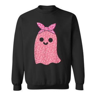 Funny Ghost Breast Cancer Is Boo Sheet Halloween Pink Ribbon Men Women Sweatshirt Graphic Print Unisex - Thegiftio UK