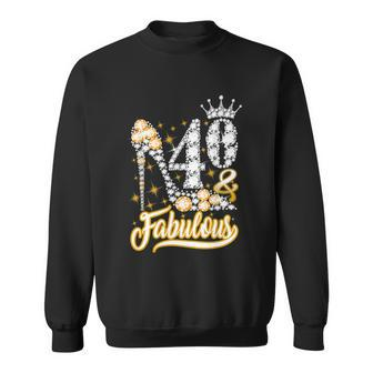 Funny Gift 40 Fabulous 40 Years Gift 40Th Birthday Diamond Crown Shoes Gift Sweatshirt - Monsterry AU