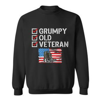 Funny Gift Grumpy Old Veteran Patriotic American Military Veteran Flag Gift Sweatshirt - Thegiftio UK