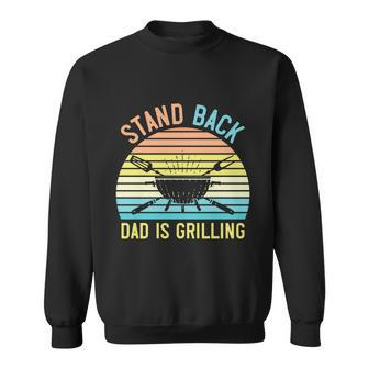 Funny Grilling Fathers Day Gift Retro Bbq Dad Is Grilling Gift Graphic Design Printed Casual Daily Basic Sweatshirt - Thegiftio UK