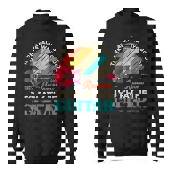Funny Guitarist Music Guitar Player Musician Retro Guitar Sweatshirt - Thegiftio