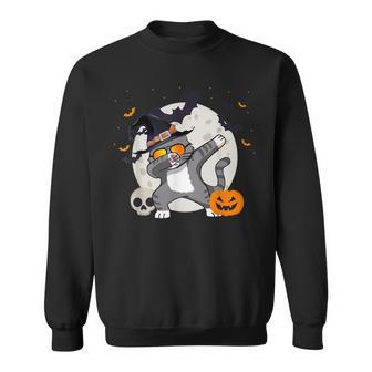 Funny Halloween Dab Cat Mom Boys Girls Kids Halloween Sweatshirt - Seseable