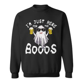 Funny Halloween Ghost Thats Here For The Boos Booze Beer Sweatshirt - Thegiftio UK