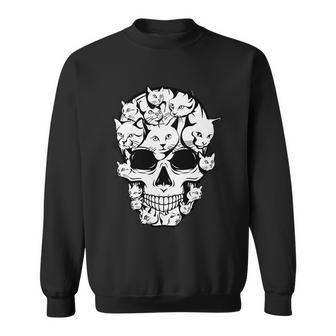 Funny Halloween Halloween Funny Cat Skull Cat Min Graphic Design Printed Casual Daily Basic Sweatshirt - Thegiftio UK