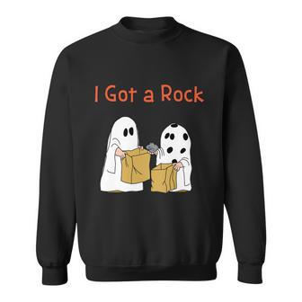 Funny Halloween I Got A Rock Lazy Day Halloween Costume Funny Trick Or Treat Sweatshirt - Thegiftio UK