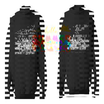 Funny Hello Summer Colorful Flip Flops Beach Vacation Gnome Men Women Sweatshirt Graphic Print Unisex - Thegiftio