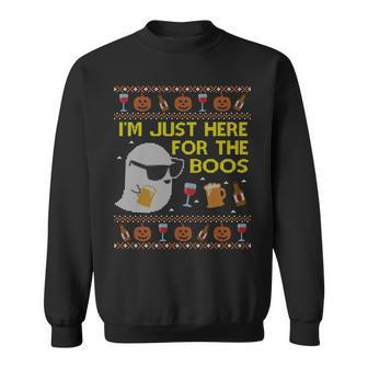 Funny Here For The Boos Sweatshirt Ugly Halloween Sweater Sweatshirt Men Women Sweatshirt Graphic Print Unisex - Thegiftio UK