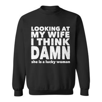 Funny Husband Lucky Wife Tshirt Sweatshirt - Monsterry DE