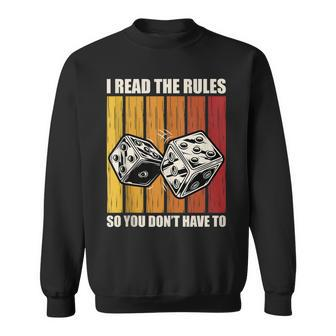 Funny I Read The Rules Board Game Night Board Game Night Sweatshirt - Thegiftio UK