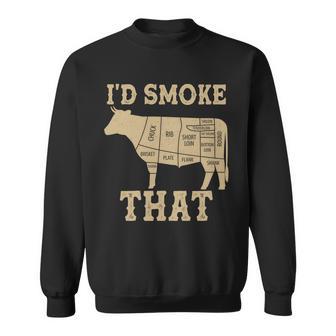 Funny Id Smoke That Cattle Meat Cuts Sweatshirt - Monsterry CA