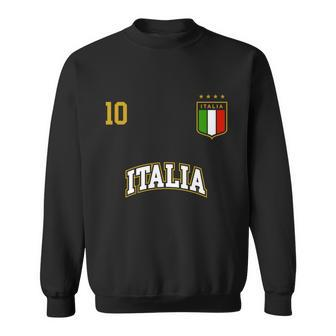 Funny Italy Soccer Team Gift Number 10 Sports Italian Flag Gift Sweatshirt - Monsterry