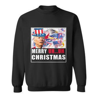 Funny Joe Biden Happy Christmas In July Usa Flag Sweatshirt - Monsterry DE