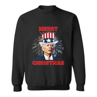 Funny Joe Biden Merry Christmas For 4Th Of July Sweatshirt - Monsterry