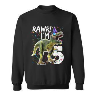 Funny Kids Rawr Im 5 5Th Birthday Party Gift T Rex Dinosaur Gift For Boys Gift Tshirt Sweatshirt - Monsterry