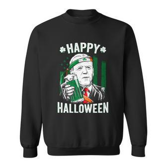 Funny Leprechaun Biden Happy Halloween For St Patricks Day Sweatshirt - Thegiftio UK