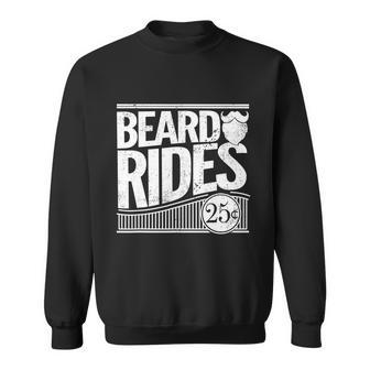 Funny Mens Beard Rides Gift Funny Vintage Distressed Mens Beard Gift Sweatshirt - Thegiftio UK