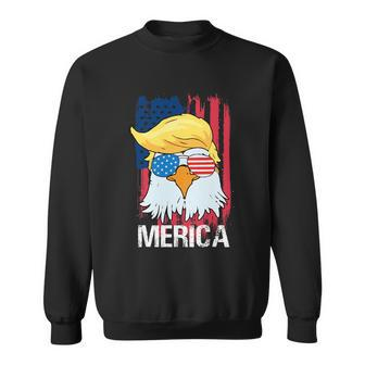 Funny Merica Trump Bald Eagle 4Th Of July Us Flag Men Women Sweatshirt - Monsterry DE