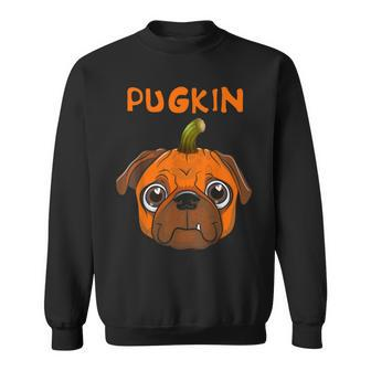 Funny Pugkin Pug Pumpkin Dog Lover Halloween Party Costume Sweatshirt - Seseable