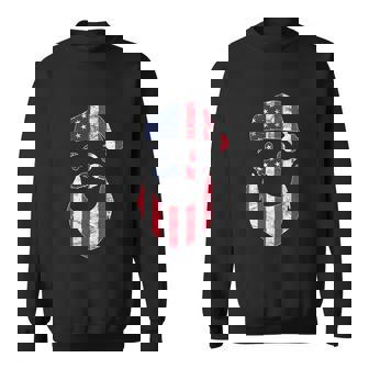 Funny Santa Claus Face American Flag Christmas Graphic Design Printed Casual Daily Basic Sweatshirt - Thegiftio UK