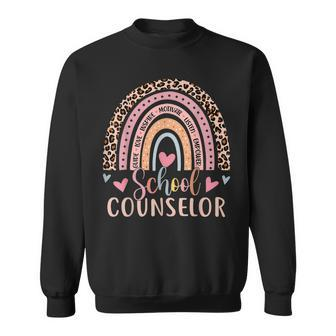 Funny School Counselor Rainbow Leopard Print Counselor Sweatshirt - Thegiftio UK