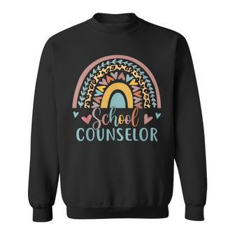 Funny School Counselor Rainbow Leopard Print Counselor V2 Sweatshirt - Thegiftio UK
