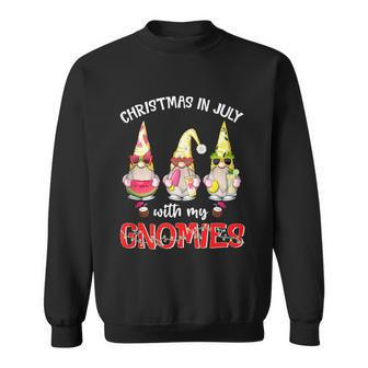 Funny Summer Vacation Gnomies Gnomes For Christmas In July Sweatshirt - Monsterry DE