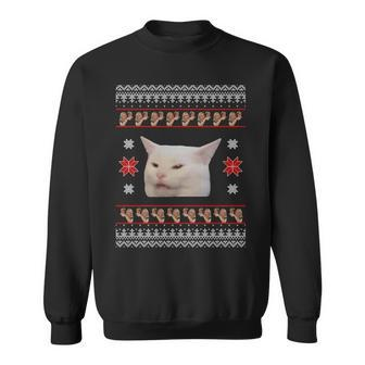 Funny Woman Yelling At Cat Meme Ugly Christmas Tshirt Sweatshirt - Monsterry AU