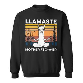 Funny Yoga Llamaste Mother Fvcker Retro Vintage Mans Sweatshirt - Thegiftio UK