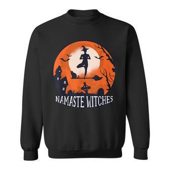 Funny Yogi Yoga Pose Witch Wicca Zen Namaste Halloween Sweatshirt - Seseable