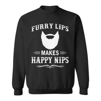 Furry Lips Make Happy Nips Sweatshirt - Seseable