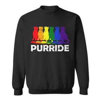 Gay Pride Purride Rainbow Cat Sweatshirt - Monsterry