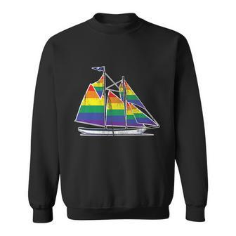 Gay Pride Sailboat Lgbt Lgbtq Rainbow Flag Sweatshirt - Monsterry CA