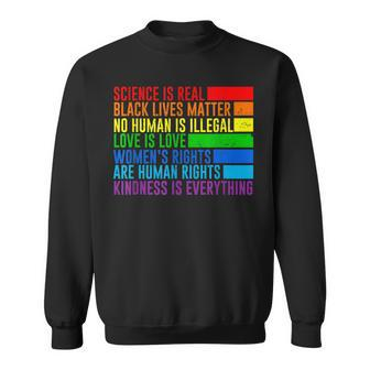 Gay Pride Science Is Real Black Lives Matter Love Is Love V4 Men Women Sweatshirt Graphic Print Unisex - Thegiftio UK