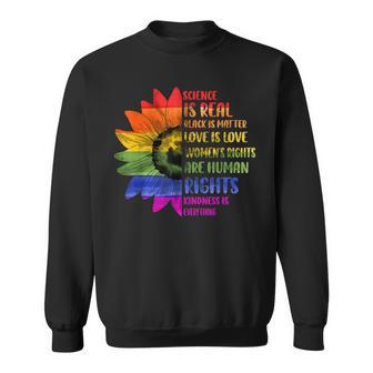 Gay Pride Science Is Real Black Lives Matter Love Is Love V5 Men Women Sweatshirt Graphic Print Unisex - Thegiftio UK