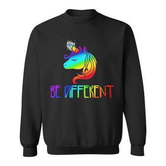 Gay Pride Unicorn Be Different Lgtb Sweatshirt - Monsterry UK