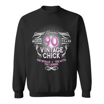 Genuine Aged 90 Years Vintage Chick 90Th Birthday Tshirt Sweatshirt - Monsterry