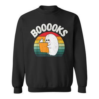 Ghost Booooks Halloween Boo Teacher And Kids Reading Books Sweatshirt - Thegiftio UK