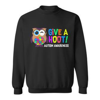 Give A Hoot Autism Awareness Sweatshirt - Monsterry