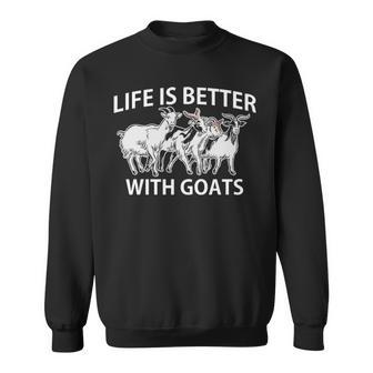 Goats Vintage Life Is Better Goat Funny Sweatshirt - Thegiftio UK
