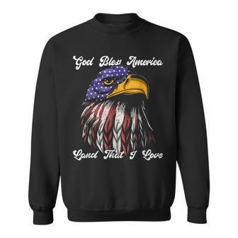 God Bless America Land That I Love Us Flag Funny 4Th Of July Sweatshirt - Seseable