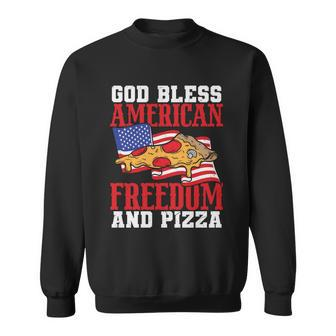 God Bless American Freedom And Pizza Plus Size Shirt For Men Women And Family Sweatshirt - Monsterry