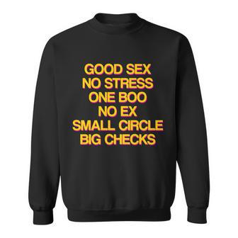 Good Sex No Stress Big Checks Tshirt Sweatshirt - Monsterry DE