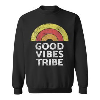 Good Vibes Tribe Vintage Boho Hippie Cute Sun Rainbow Summer Sweatshirt - Thegiftio UK