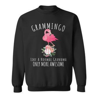 Grammingo Like A Normal Grandma Only More Awesome Flamingo 3 Graphic Design Printed Casual Daily Basic Sweatshirt - Thegiftio UK