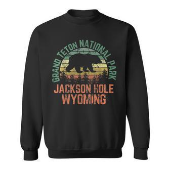 Grand Teton National Park Jackson Hole Wyoming Bear Vintage Sweatshirt - Thegiftio UK
