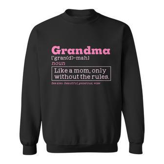Grandma Designs By Dennex Grandma Definition Gift Black Small Graphic Design Printed Casual Daily Basic Sweatshirt - Thegiftio UK