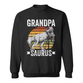 Grandpa Saurus Dinosaur Grandpasaurus Family Matching T Rex Sweatshirt - Thegiftio UK