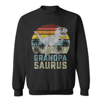 Grandpasaurus T Rex Dinosaur Grandpa Saurus Vintage Family Sweatshirt - Thegiftio UK