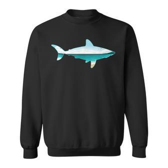 Great White Shark Print With Landscape Shark Lover Sweatshirt - Thegiftio UK